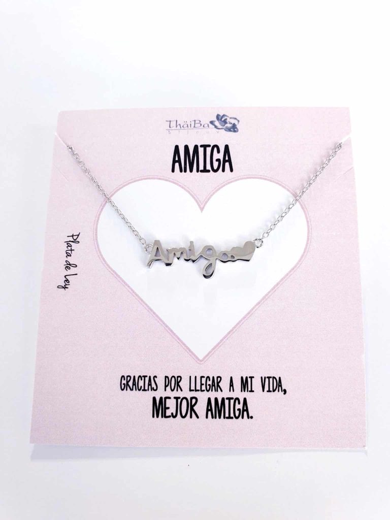 Collar amiga de plata de ley