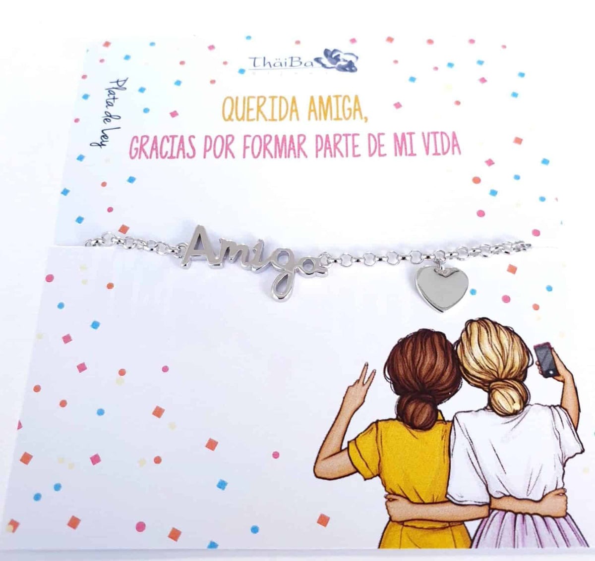 Pulsera amiga de plata de ley - vista adicional