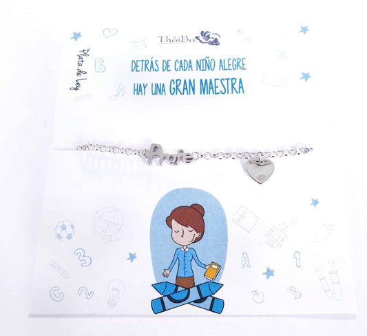 Pulsera profe de plata de ley - Joyería Zafir