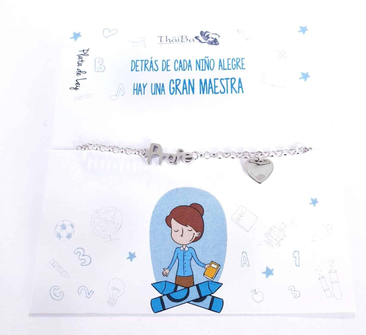Pulsera profe de plata de ley - vista adicional
