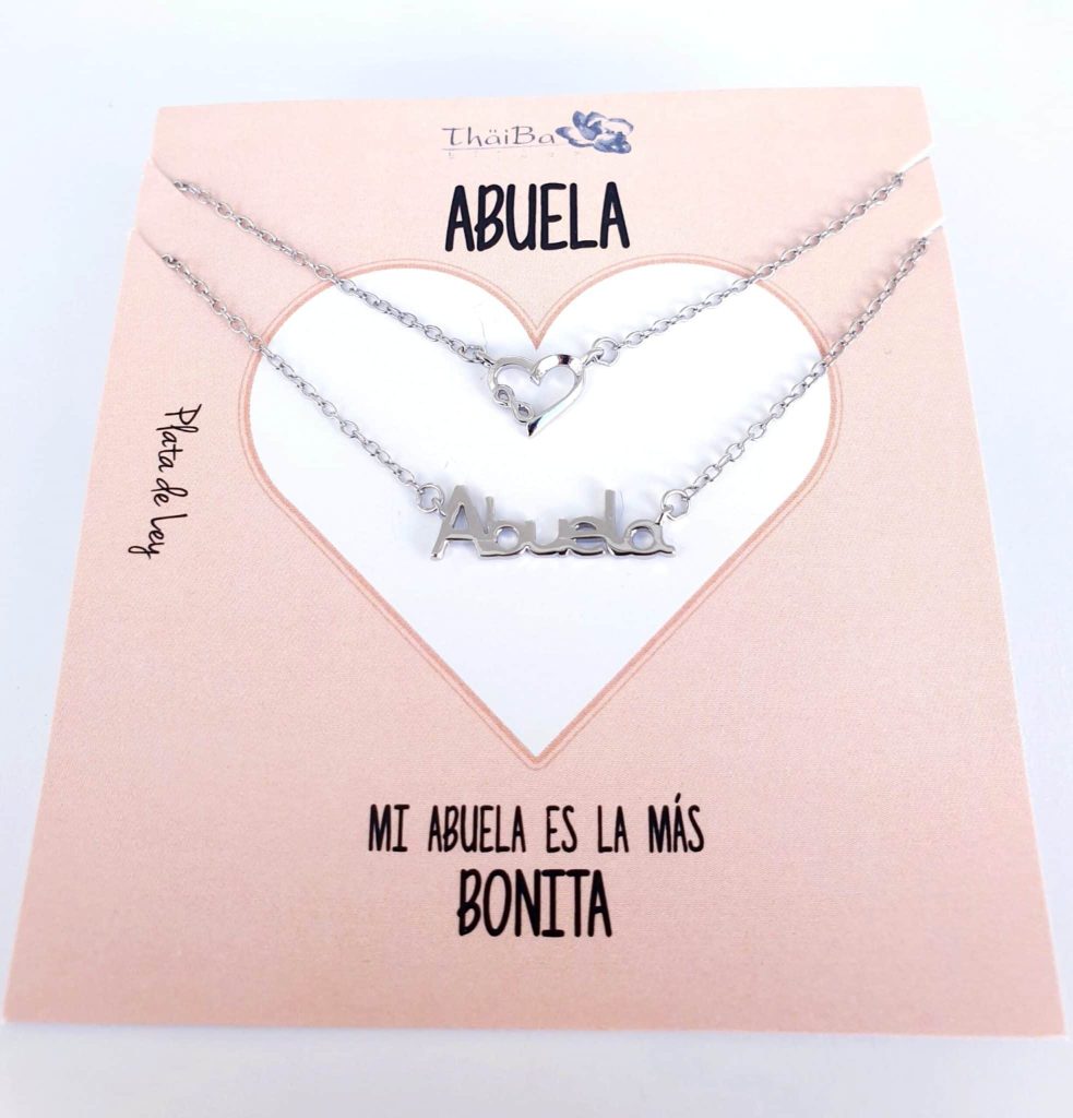 Collar doble abuela de plata de ley