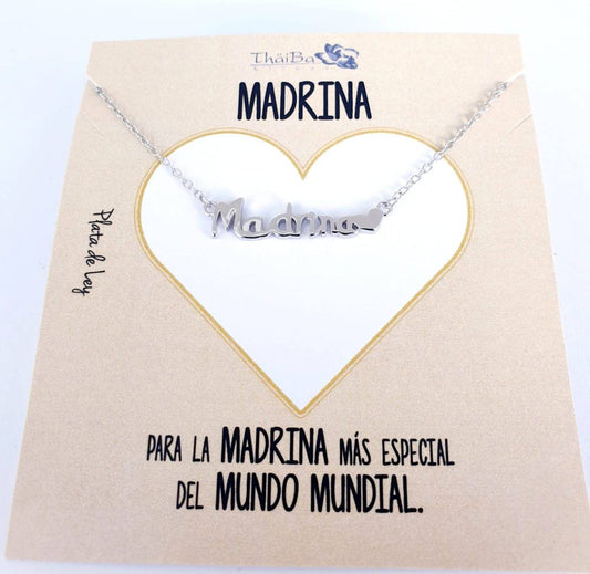 Collar madrina de plata de ley