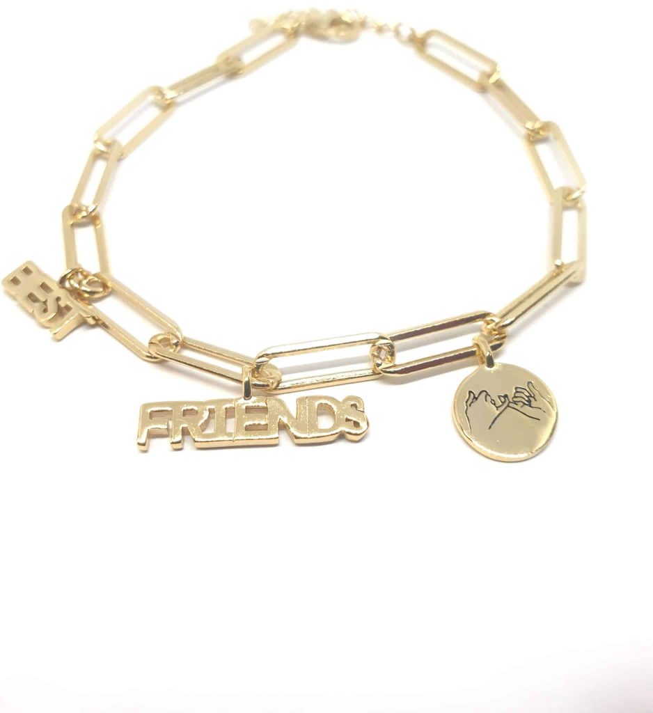 Pulsera oro mejores amigas de 14 quilates