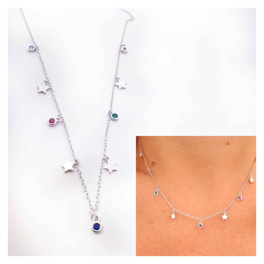 Collar estelar de plata de ley
