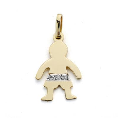 18K COLGANTE ORO AMARILLO DIAMANTES NATURAL TALLA BRILLANTE 18X11 MM 0,024 QTS