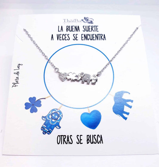 Collar buena suerte de plata de ley