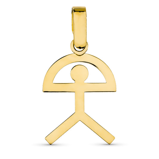 18K COLGANTE AMULETO ORO AMARILLO INDALO SILUETA MEDIANO 18X12 MM
