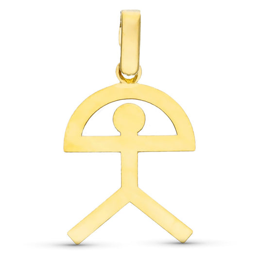 18K COLGANTE AMULETO ORO AMARILLO INDALO SILUETA GRANDE
