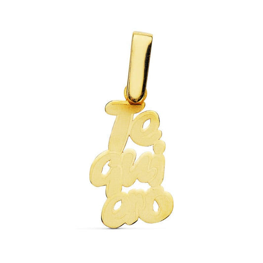 18K COLGANTE ORO AMARILLO " TE QUIERO " LASER. 17X10 MM C. AMOR