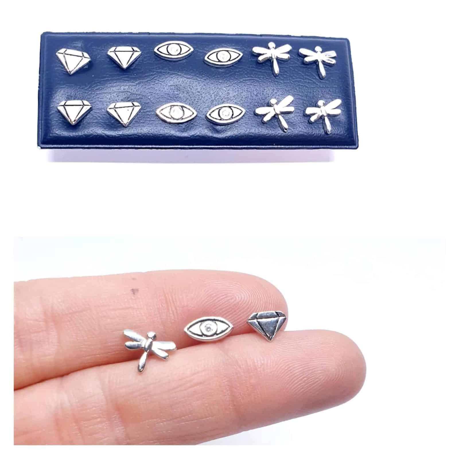 Pendientes mix de plata de ley - vista adicional