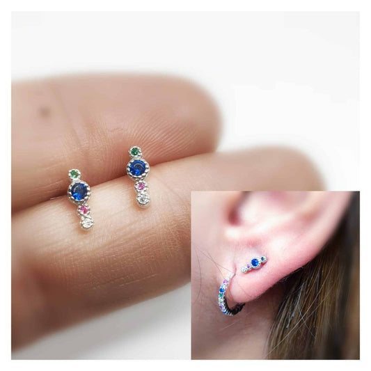 Pendientes glamour de plata de ley