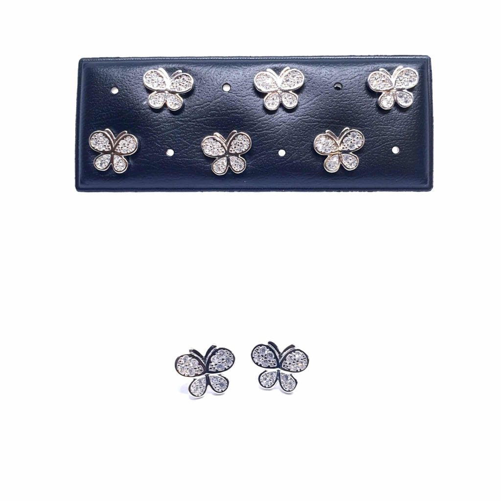 Pendientes mariposas de plata de ley