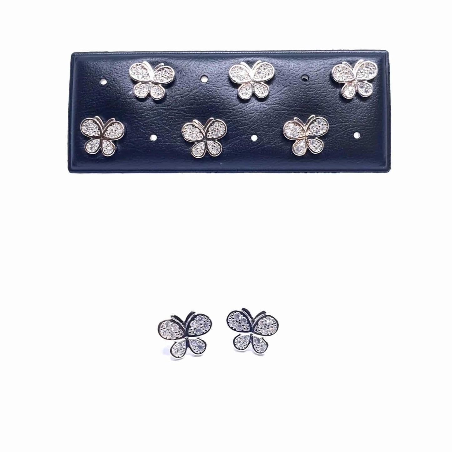 Pendientes mariposas de plata de ley - vista adicional