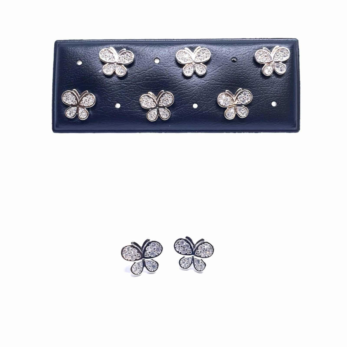 Pendientes mariposas de plata de ley - vista adicional