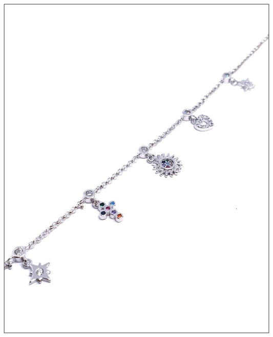 Pulsera charms colores de plata de ley - Joyería Zafir