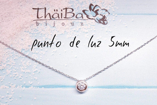 Collar punto de luz 5mm de plata de ley - Joyería Zafir