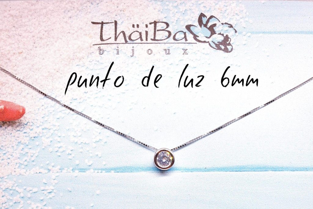 Collar punto de luz 6mm de plata de ley