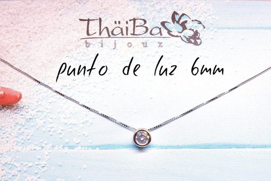 Collar punto de luz 6mm de plata de ley - Joyería Zafir