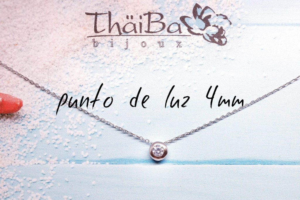 Collar punto de luz 4mm de plata de ley