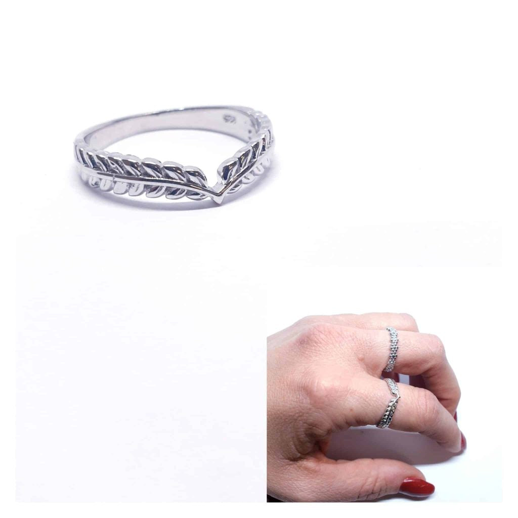 Anillo rama pico de plata de ley