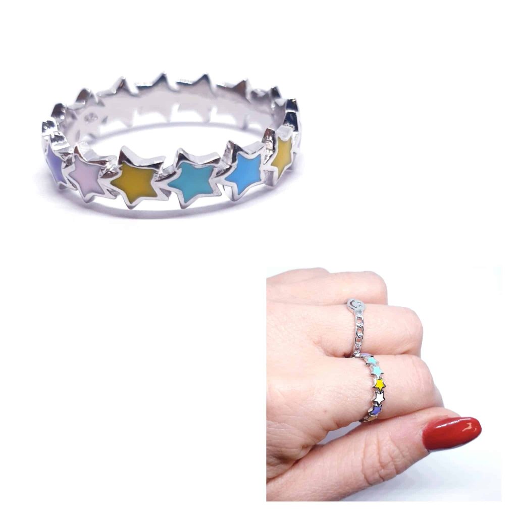 Anillo sweet stars de plata de ley