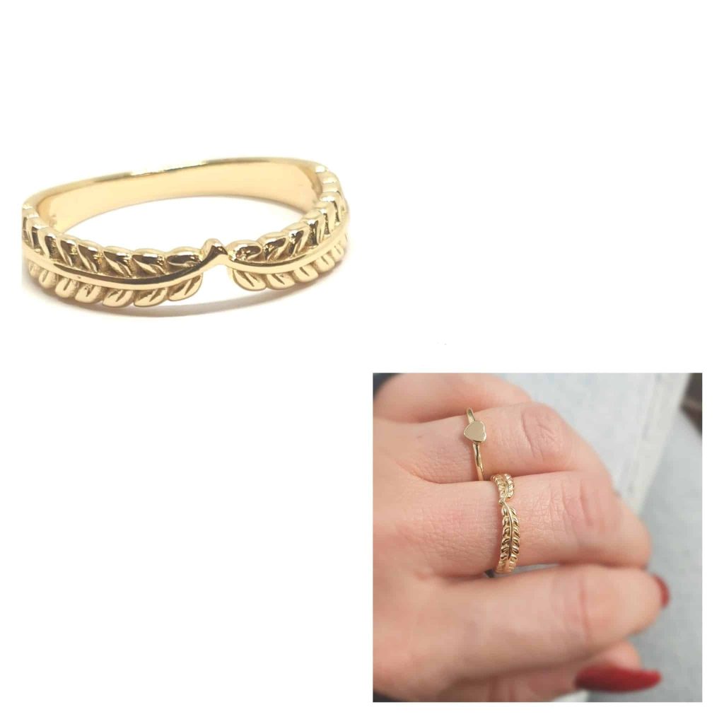 Anillo rama pico oro de 14 quilates