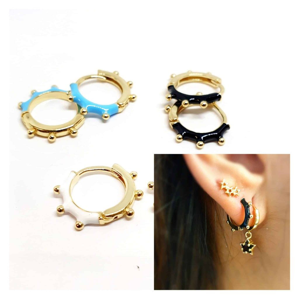Pendientes oro bolitas de 14 quilates