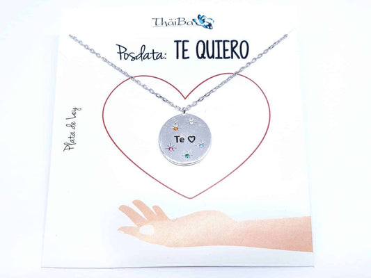 Collar te quiero de plata de ley