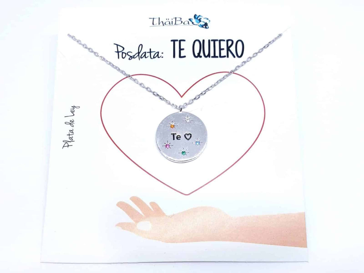 Collar te quiero de plata de ley - vista adicional