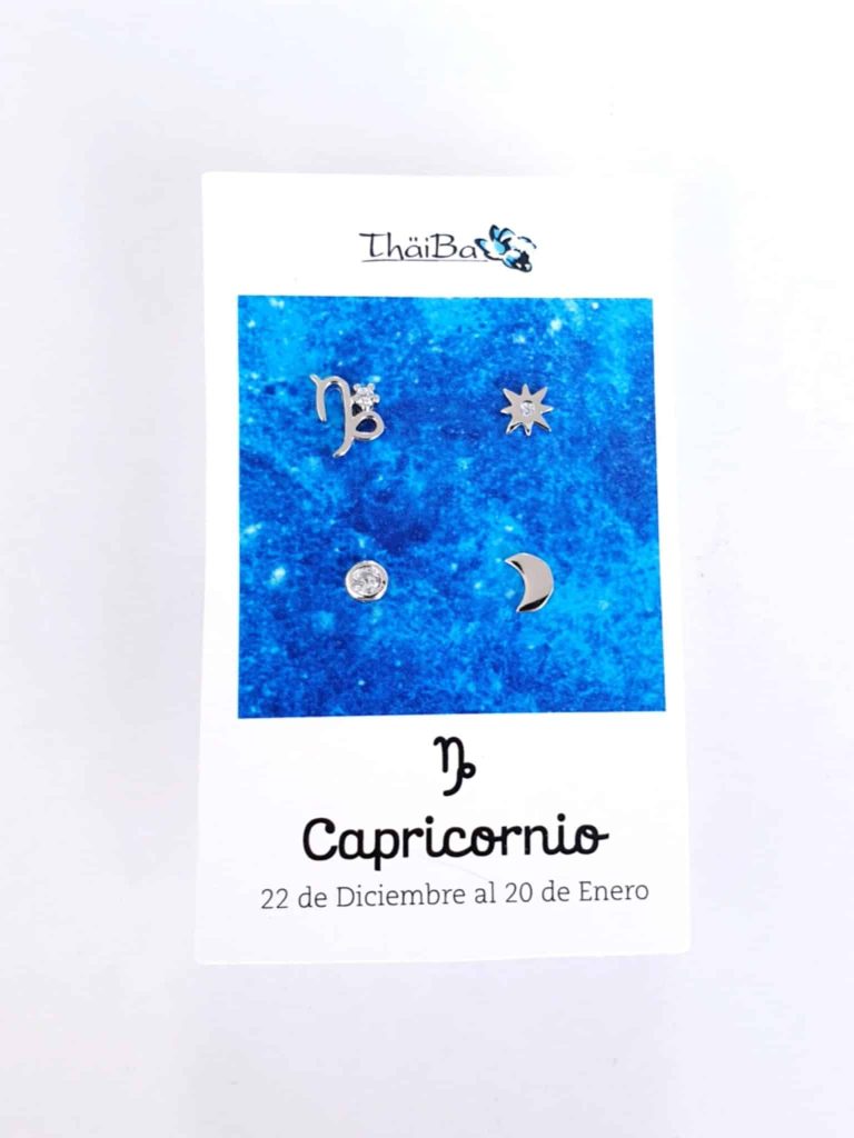 Pendientes constelación capricornio de plata de ley