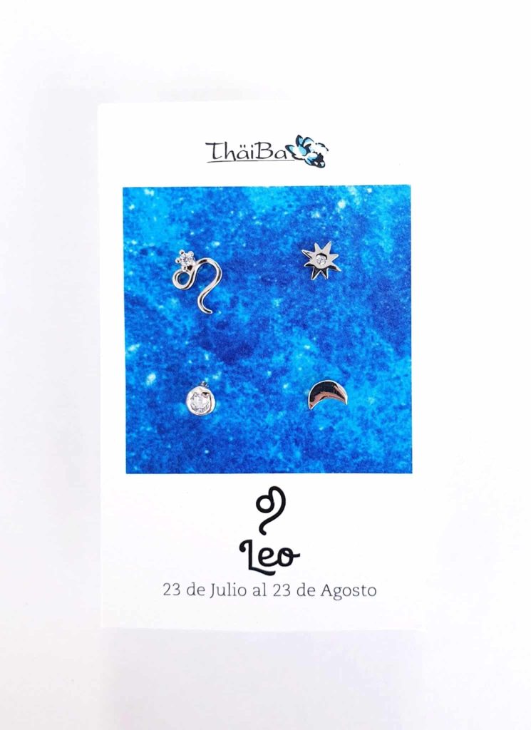 Pendientes constelación leo de plata de ley