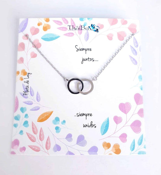 Collar siempre juntos de plata de ley