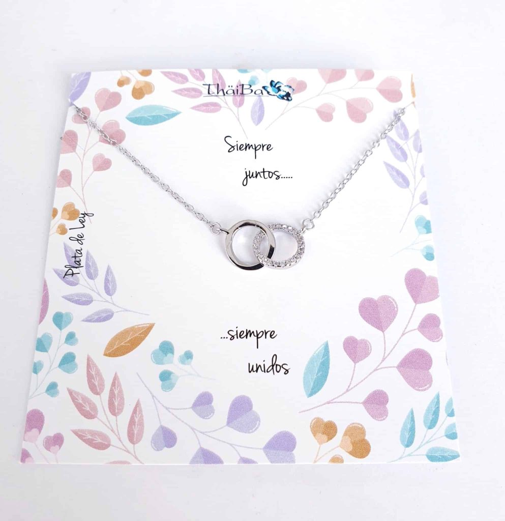 Collar siempre juntos circonita de plata de ley