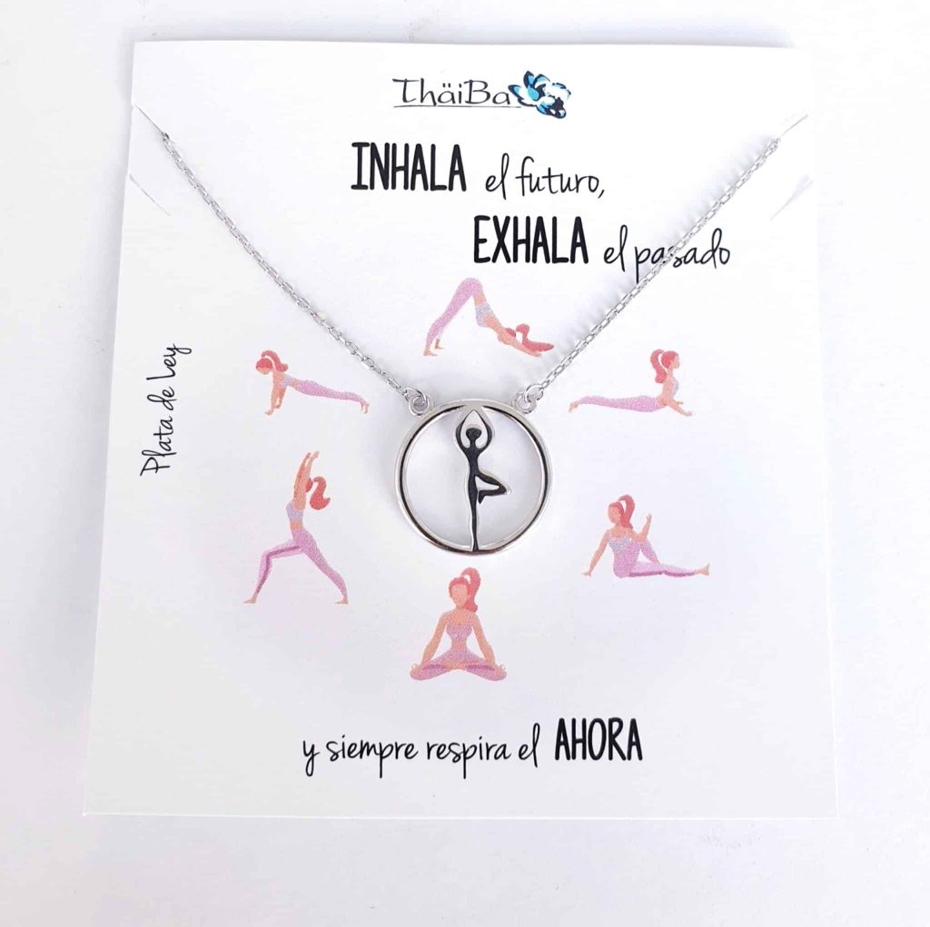 Collar yoga pilates de plata de ley