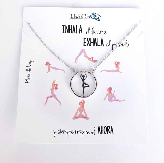 Collar yoga pilates de plata de ley