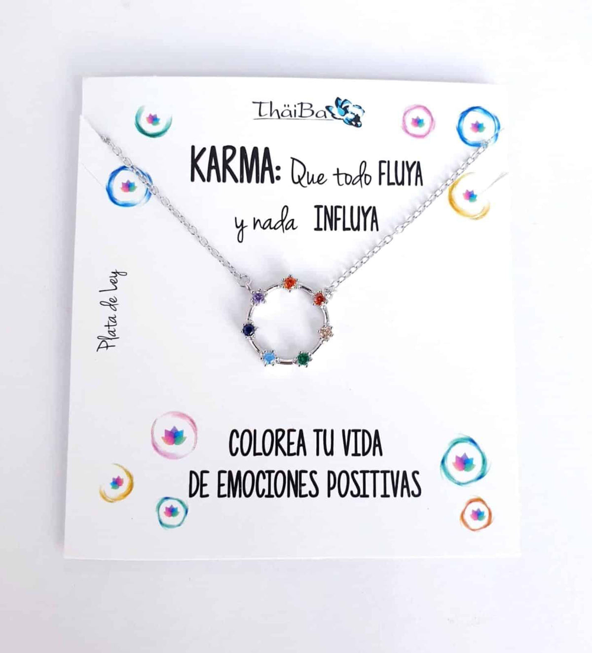 Collar karma color de plata de ley - vista adicional