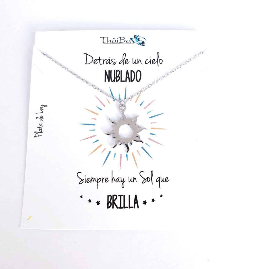 Collar sol de plata de ley