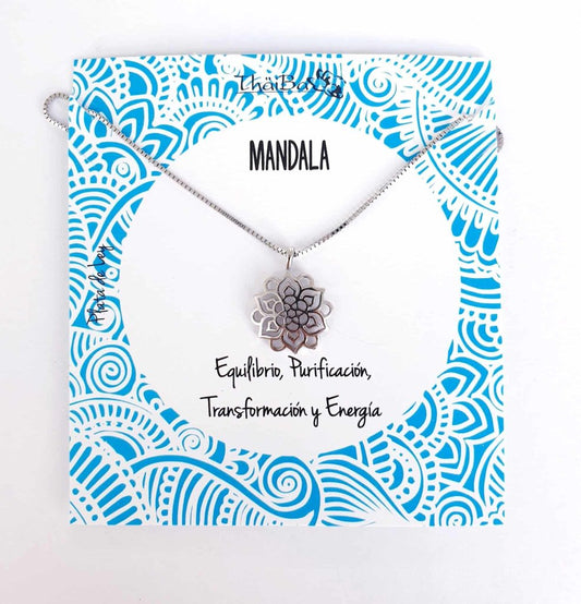 Collar mandala de plata de ley