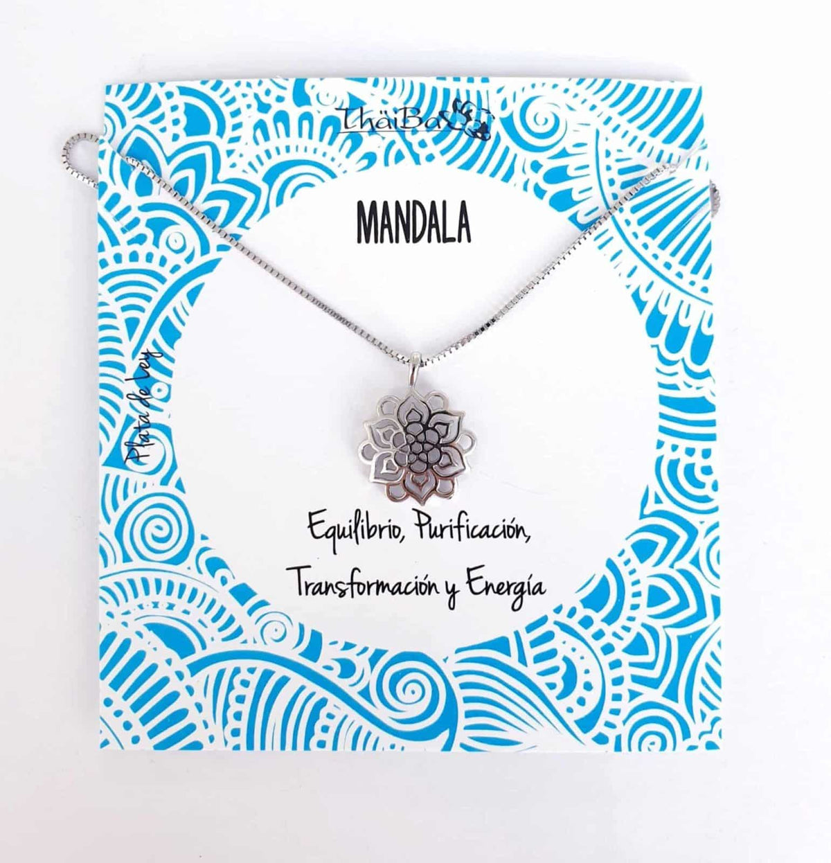 Collar mandala de plata de ley - vista adicional
