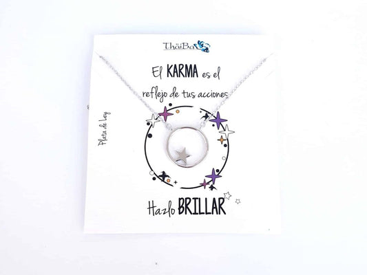 Collar karma estrella de plata de ley