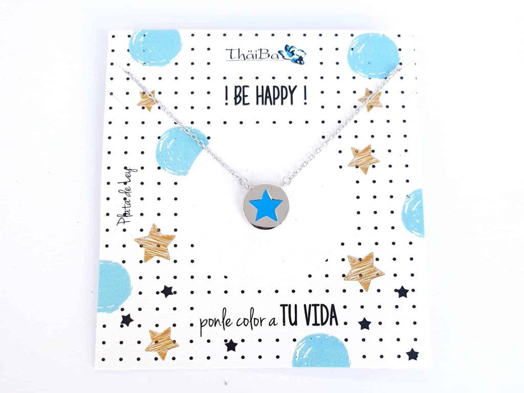 Collar estrella turquesa be happy de plata de ley
