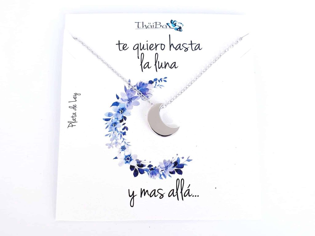 Collar luna de plata de ley