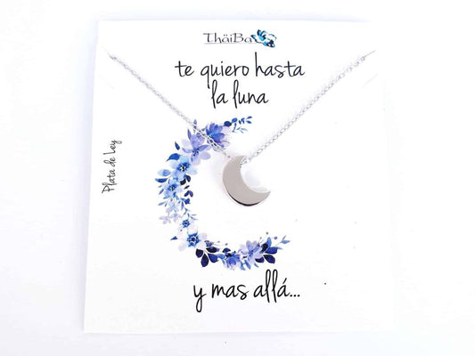 Collar luna de plata de ley