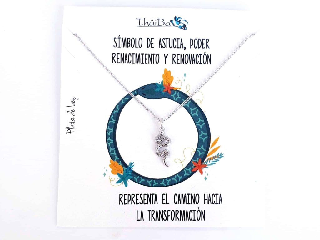 Collar snake de plata de ley