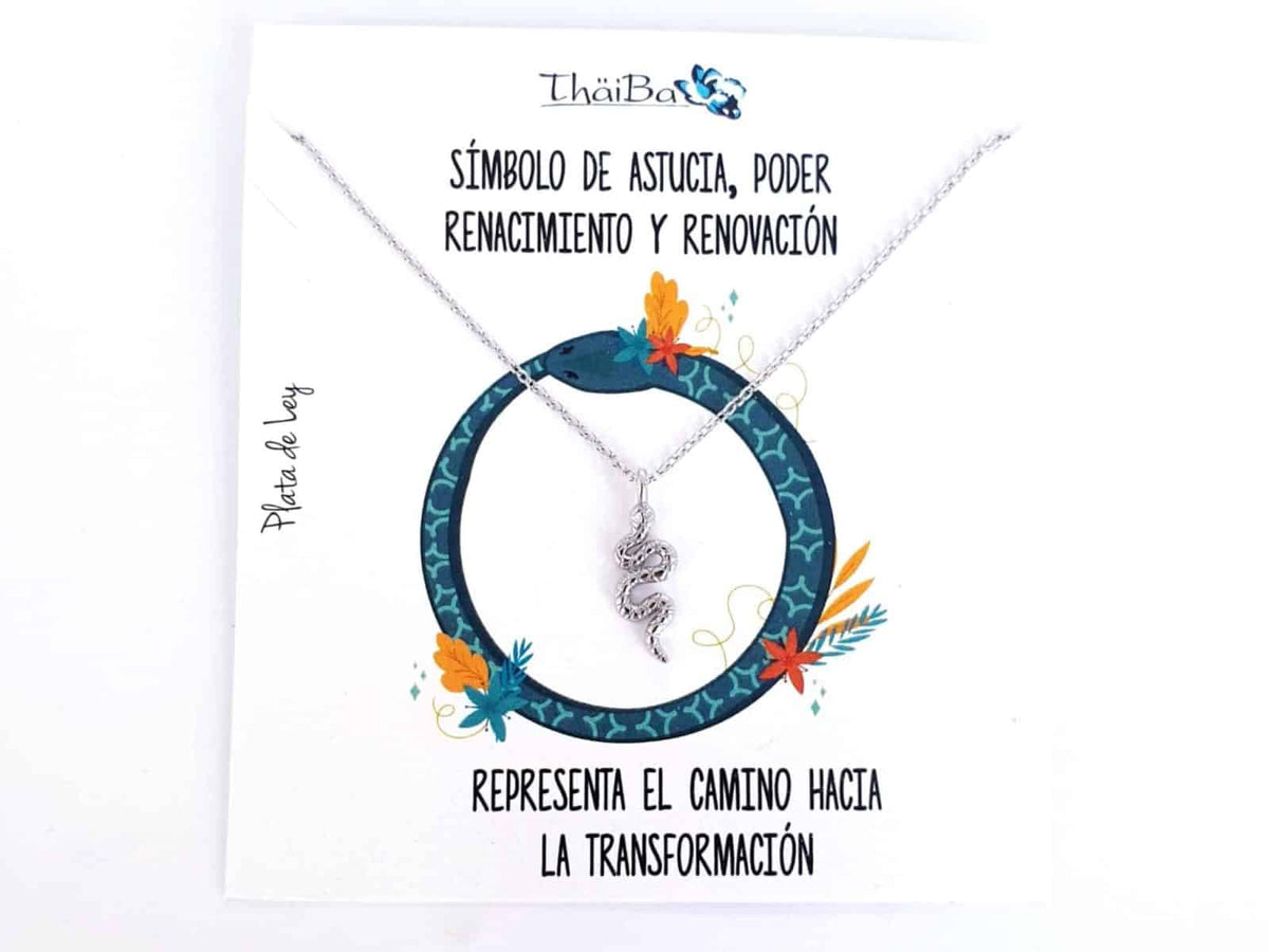Collar snake de plata de ley - vista adicional