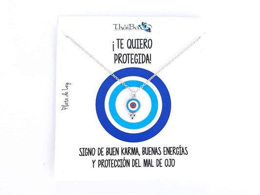 Collar ojo turco de plata de ley