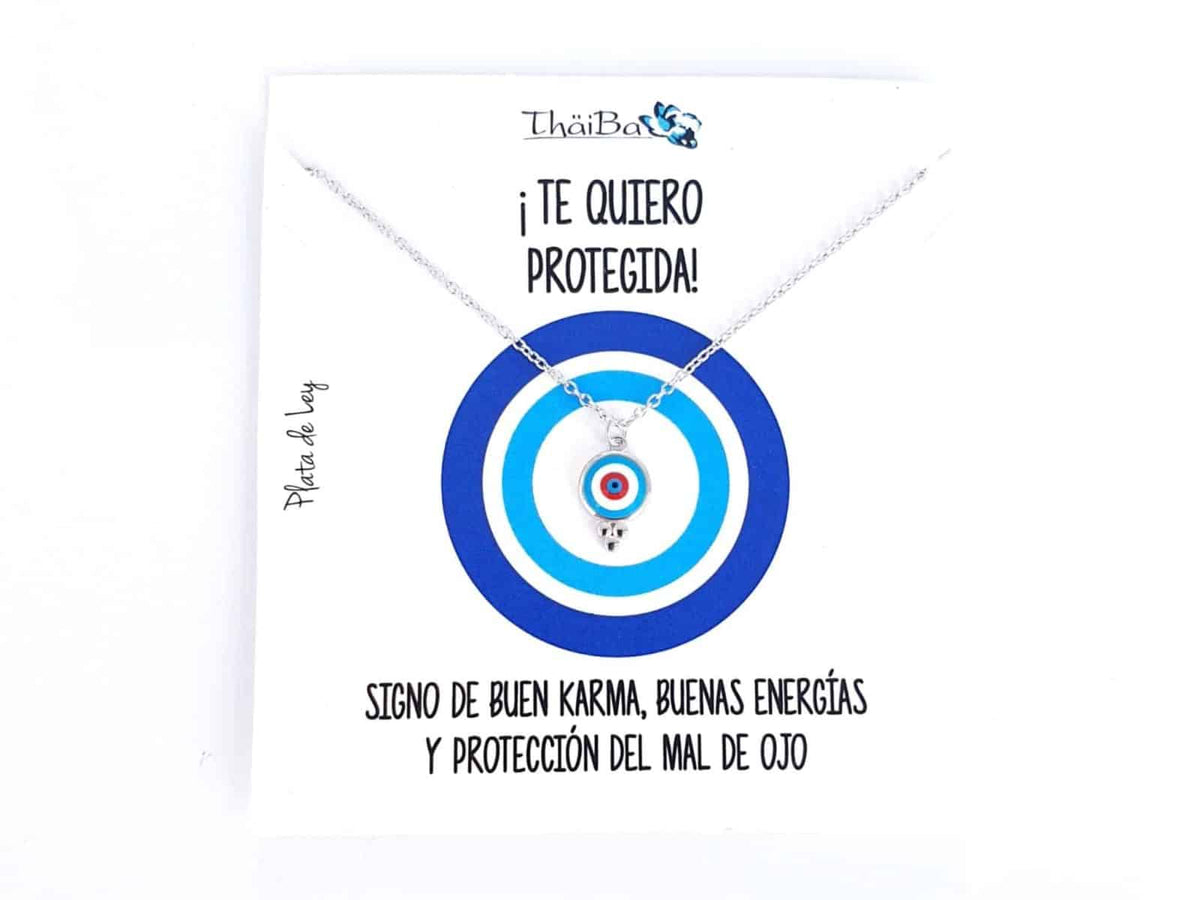 Collar ojo turco de plata de ley - vista adicional
