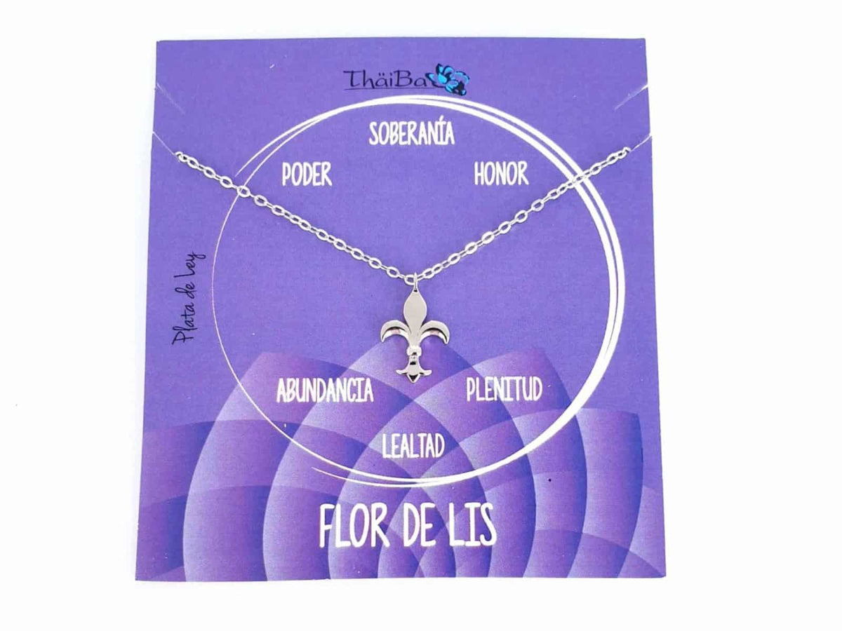 Collar flor de lis de plata de ley - vista adicional