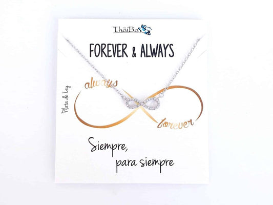 Collar infinito circonitas de plata de ley