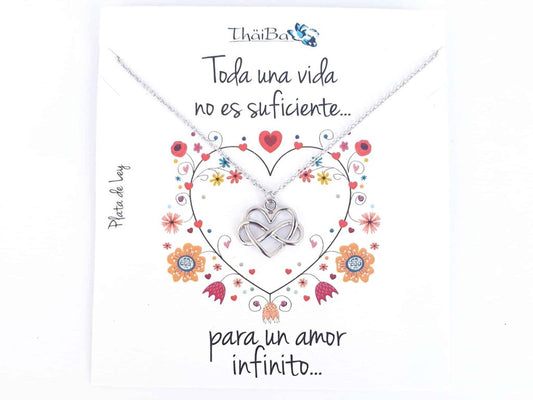 Collar corazón infinito de plata de ley